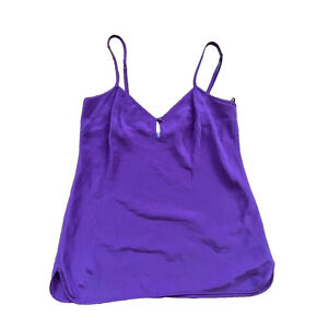 Trina Turk Purple Silk Tank Top Camisole Basic Cami Sleeveless Medium A001953
